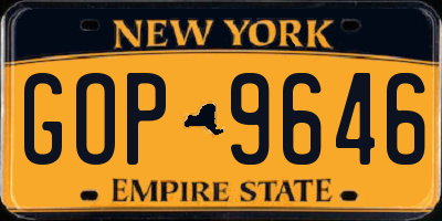 NY license plate GOP9646