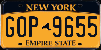 NY license plate GOP9655