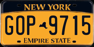 NY license plate GOP9715