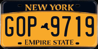 NY license plate GOP9719