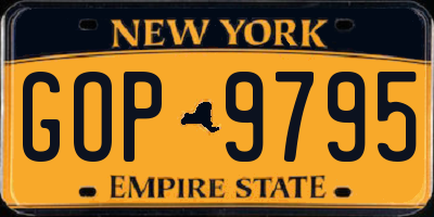 NY license plate GOP9795