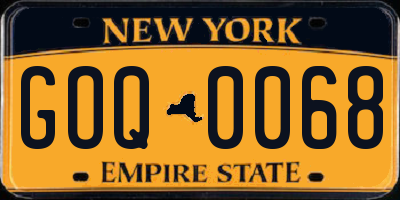 NY license plate GOQ0068