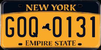 NY license plate GOQ0131