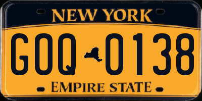 NY license plate GOQ0138
