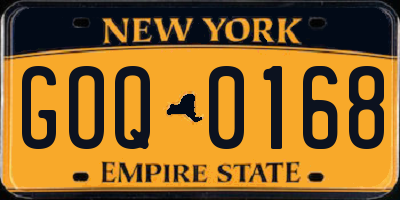 NY license plate GOQ0168
