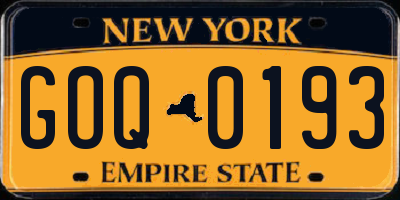 NY license plate GOQ0193