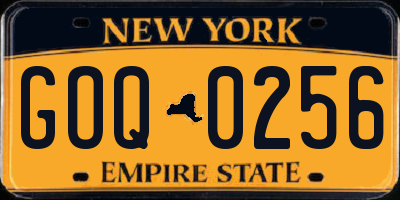 NY license plate GOQ0256