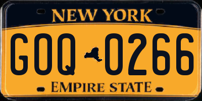 NY license plate GOQ0266