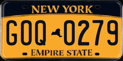 NY license plate GOQ0279