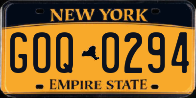 NY license plate GOQ0294