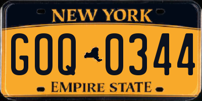 NY license plate GOQ0344