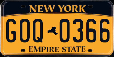 NY license plate GOQ0366