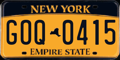 NY license plate GOQ0415