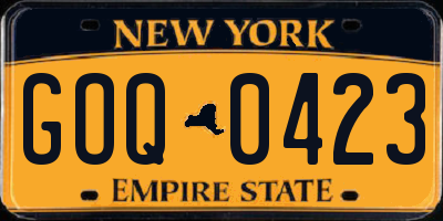 NY license plate GOQ0423