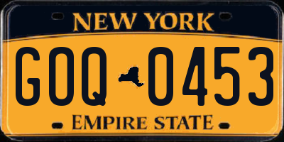 NY license plate GOQ0453