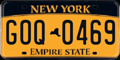 NY license plate GOQ0469
