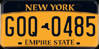 NY license plate GOQ0485