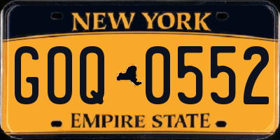 NY license plate GOQ0552