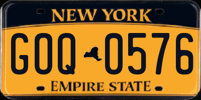 NY license plate GOQ0576