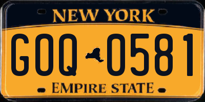 NY license plate GOQ0581