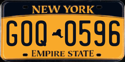 NY license plate GOQ0596