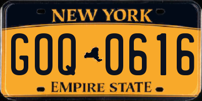 NY license plate GOQ0616