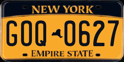 NY license plate GOQ0627