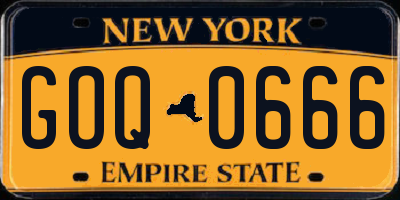 NY license plate GOQ0666