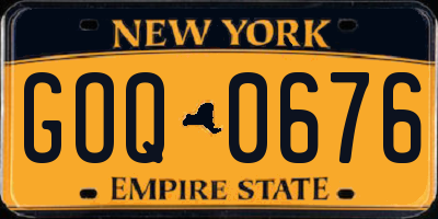 NY license plate GOQ0676