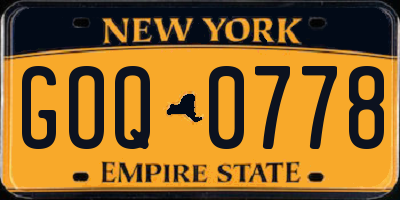 NY license plate GOQ0778