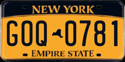 NY license plate GOQ0781