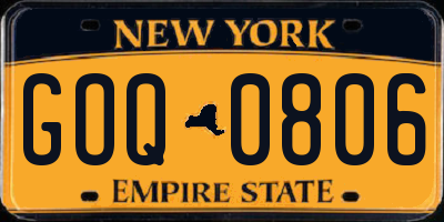 NY license plate GOQ0806