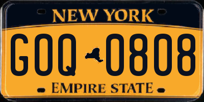 NY license plate GOQ0808