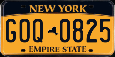NY license plate GOQ0825