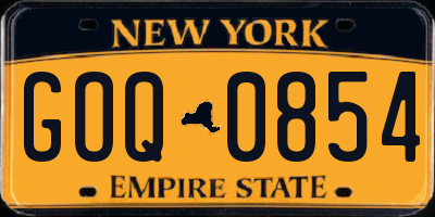 NY license plate GOQ0854