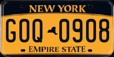 NY license plate GOQ0908