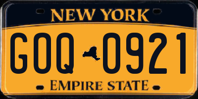 NY license plate GOQ0921