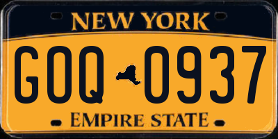 NY license plate GOQ0937