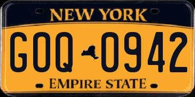 NY license plate GOQ0942