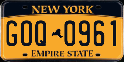 NY license plate GOQ0961