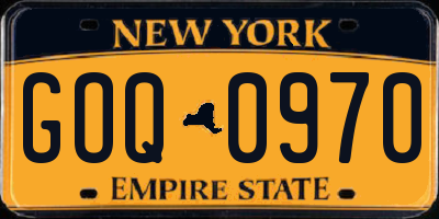 NY license plate GOQ0970
