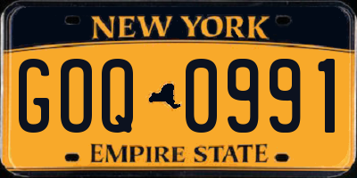 NY license plate GOQ0991