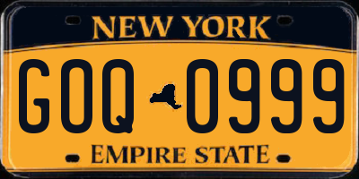 NY license plate GOQ0999