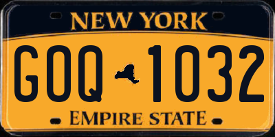 NY license plate GOQ1032