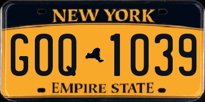 NY license plate GOQ1039
