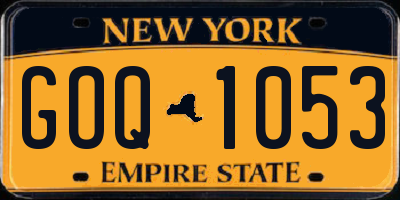 NY license plate GOQ1053