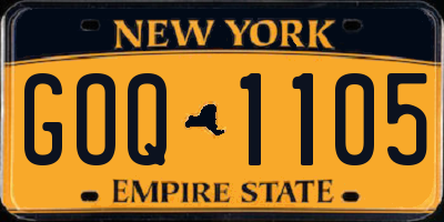 NY license plate GOQ1105