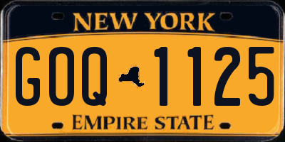 NY license plate GOQ1125