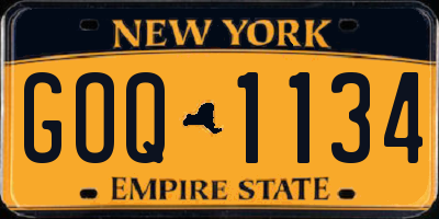 NY license plate GOQ1134