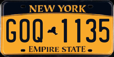 NY license plate GOQ1135